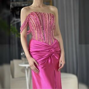 Glamorous One Shoulder Pink Dress